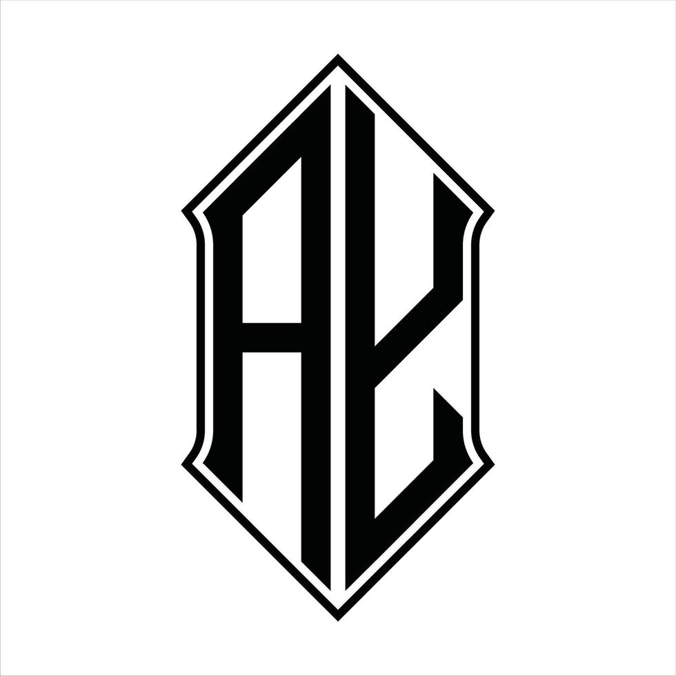 AY Logo monogram with shieldshape and outline design template vector icon abstract