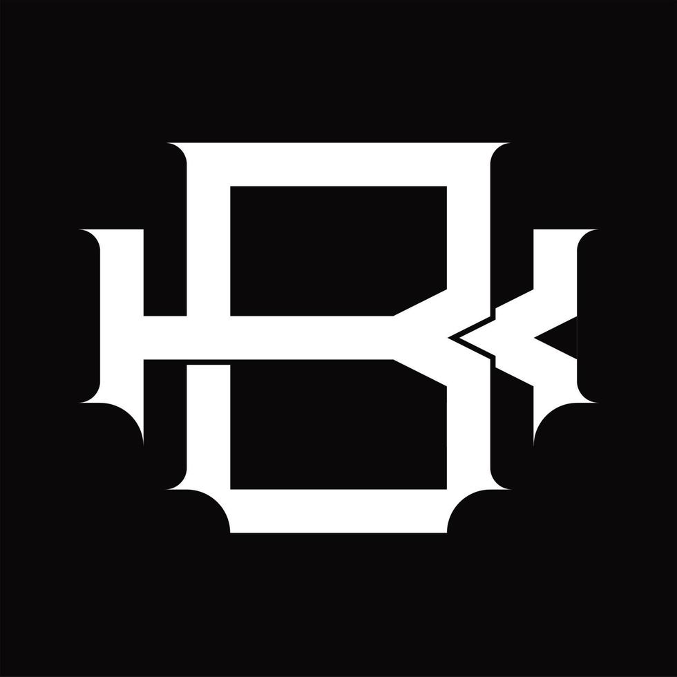 KB Logo monogram with vintage overlapping linked style design template vector