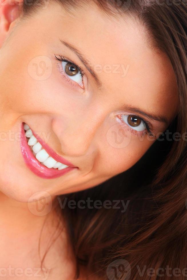 Woman face close-up photo