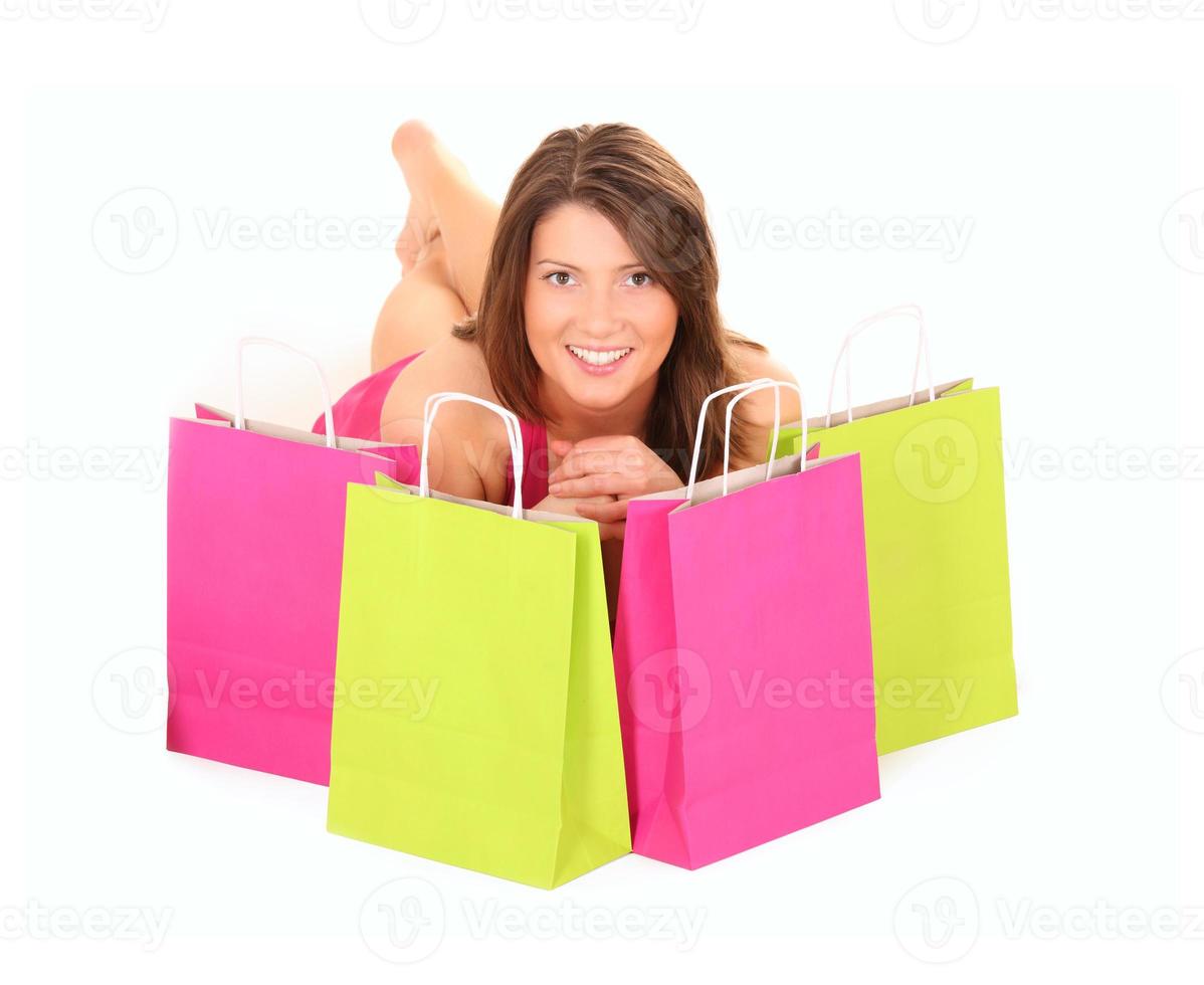 Woman with shopping bags photo