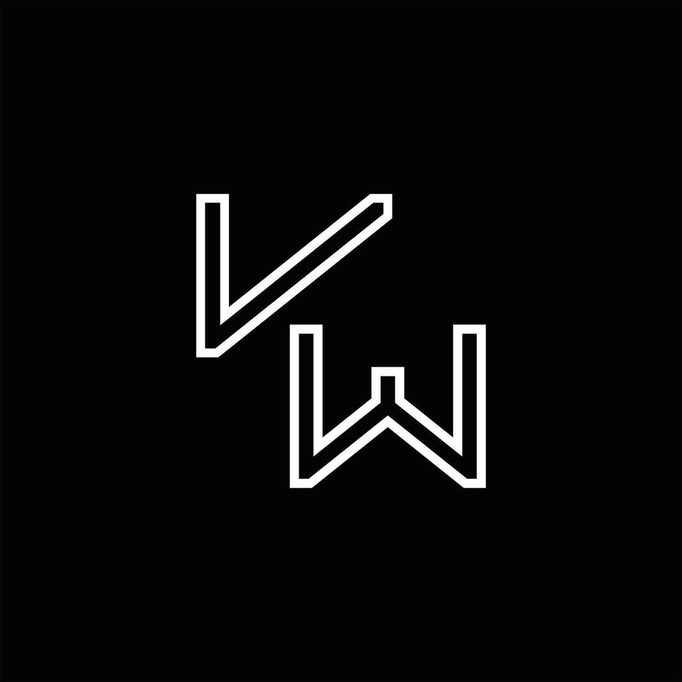 VW Logo monogram with line style design template vector