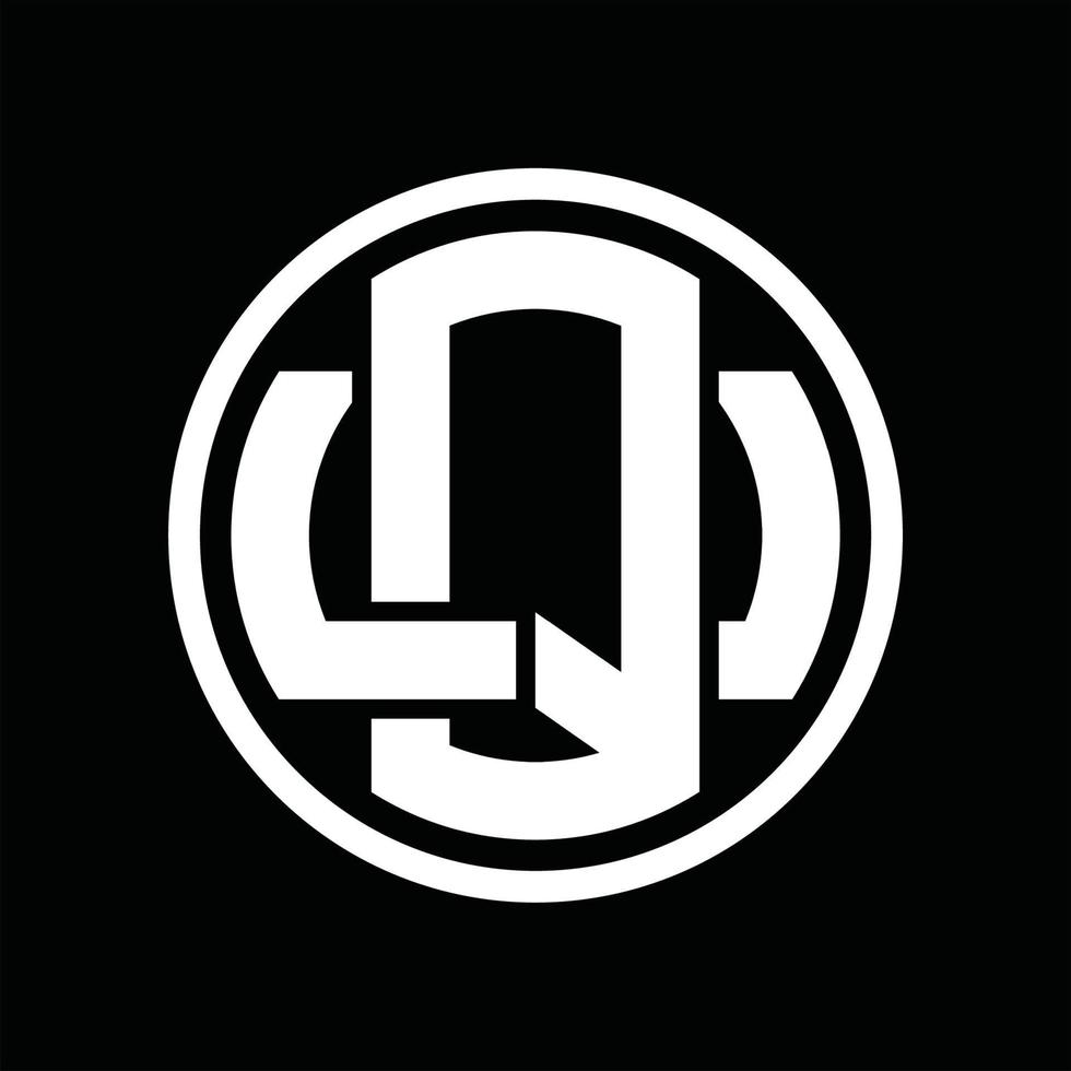 plantilla de diseño de monograma de logotipo qu vector