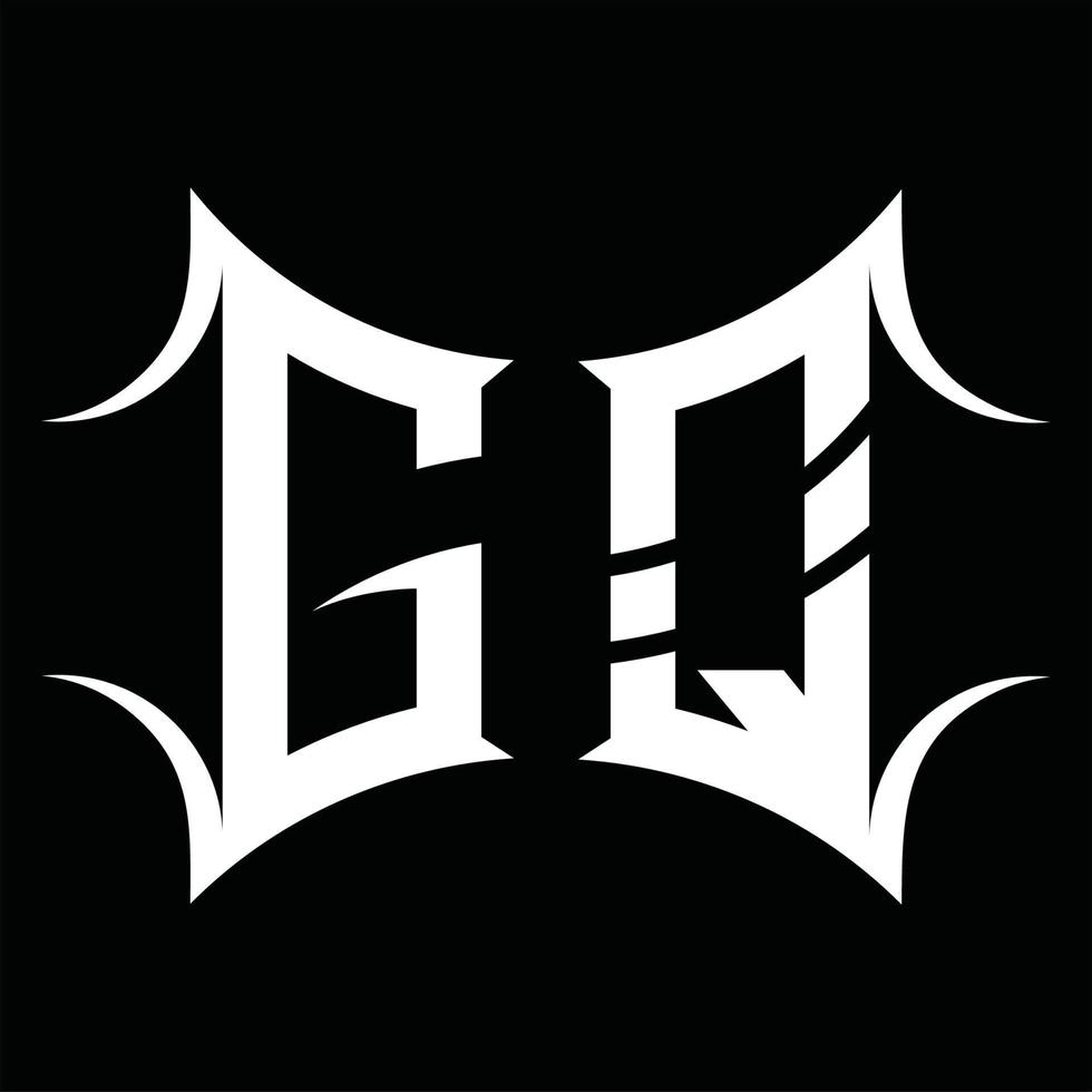 monograma de logotipo gq con plantilla de diseño de forma abstracta vector
