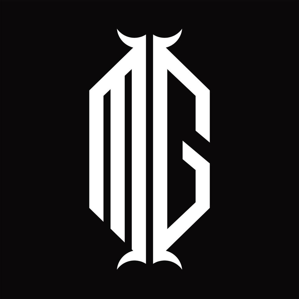 MG Logo monogram with horn shape design template vector