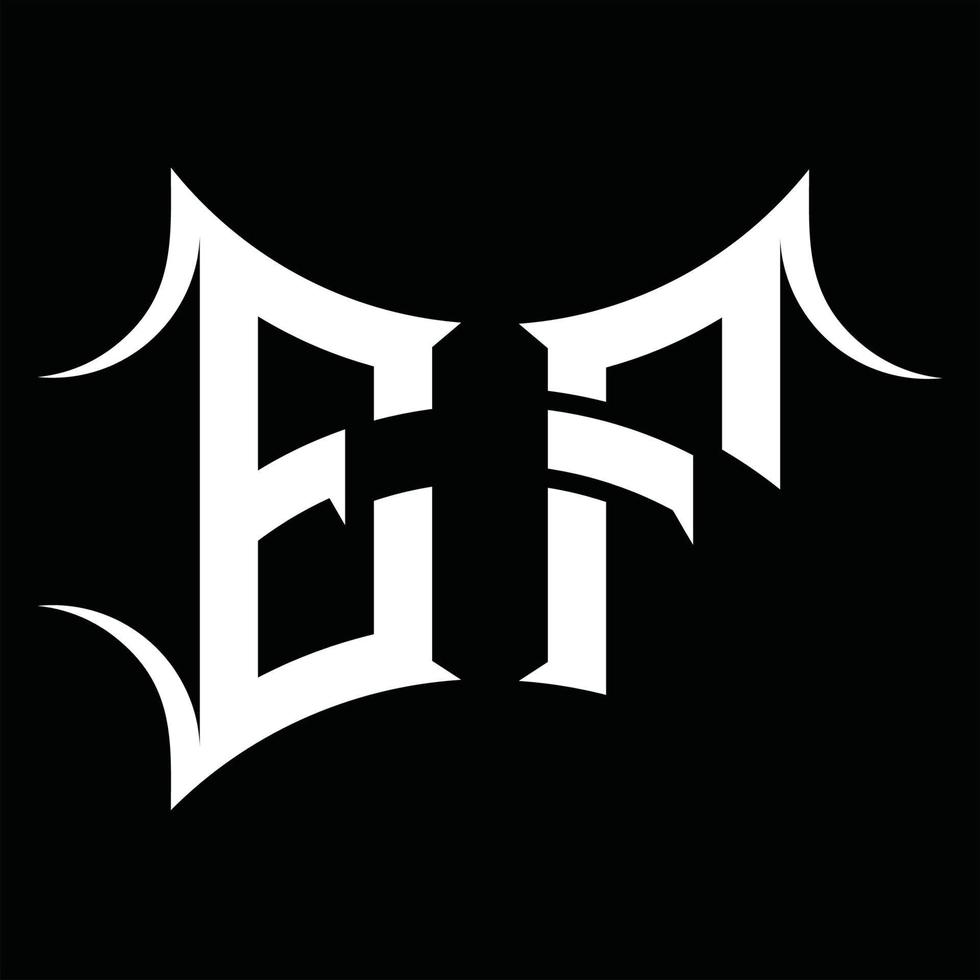monograma de logotipo ef con plantilla de diseño de forma abstracta vector