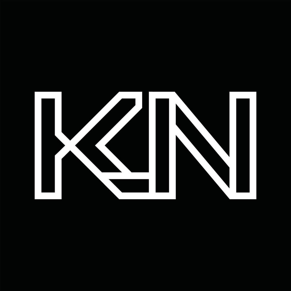 KN Logo monogram with line style negative space vector