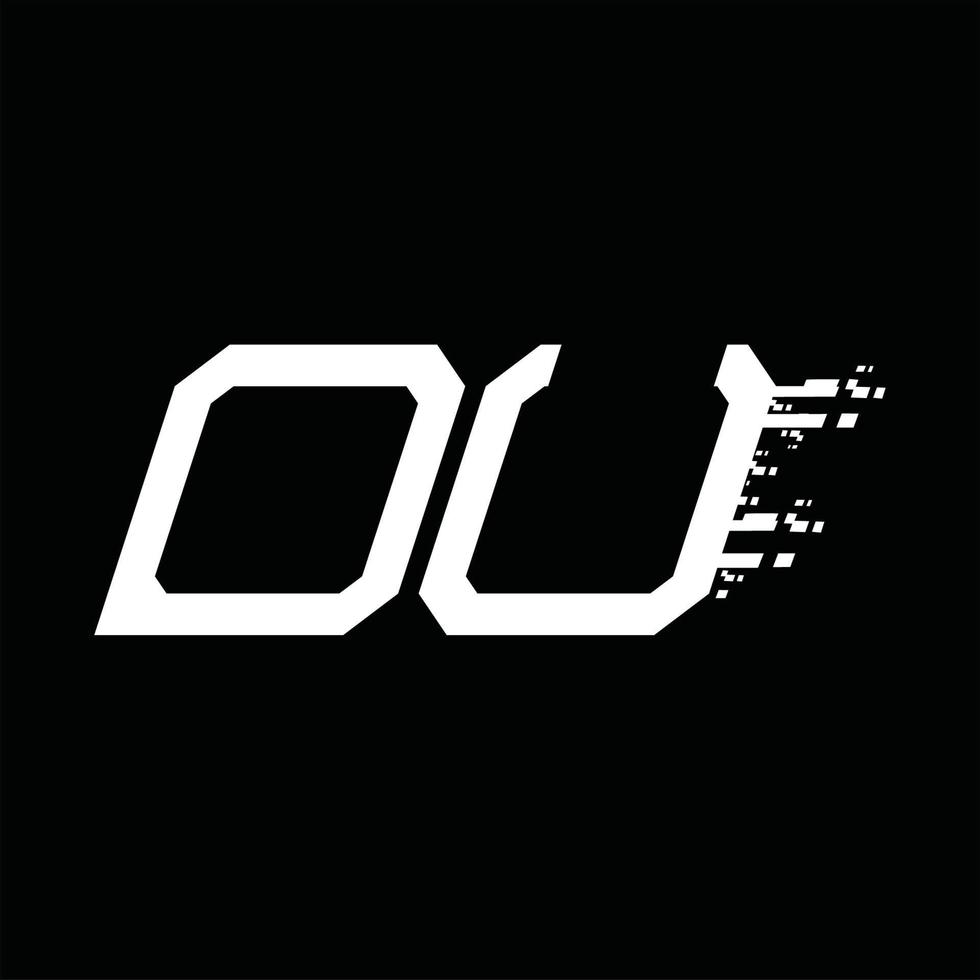 DU Logo monogram abstract speed technology design template vector