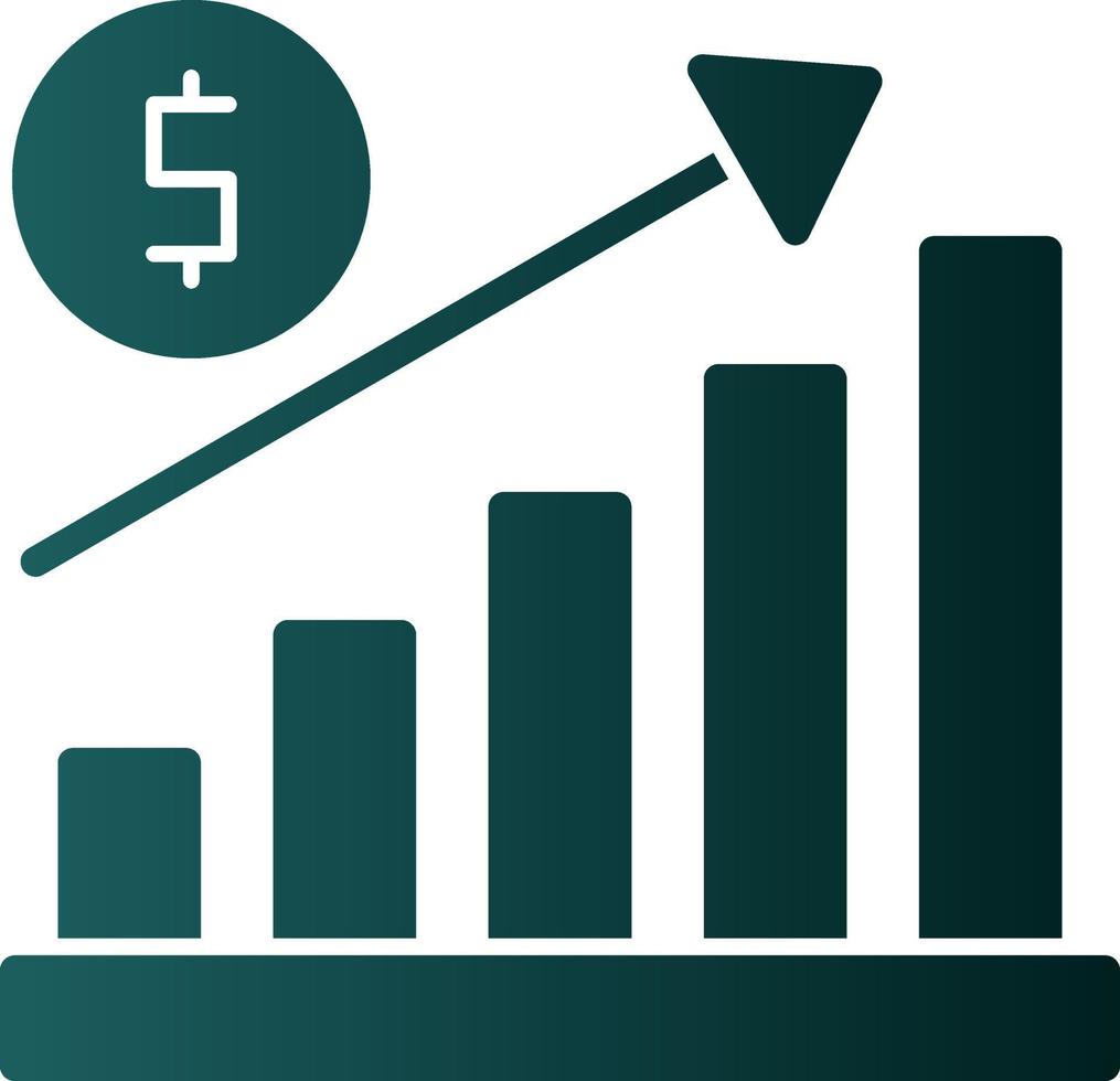 Growth Graph Vector Icon Design