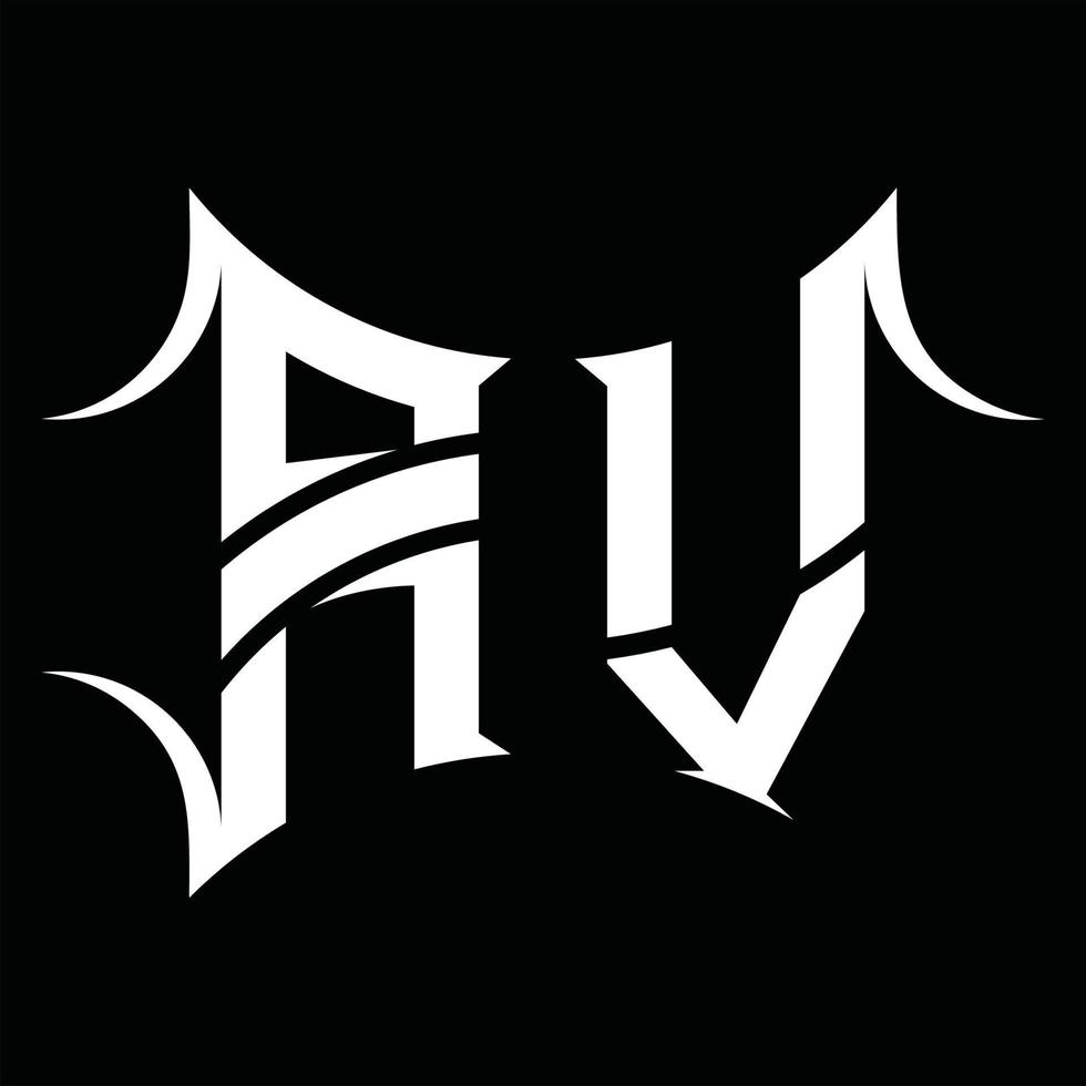 AV Logo monogram with abstract shape design template vector