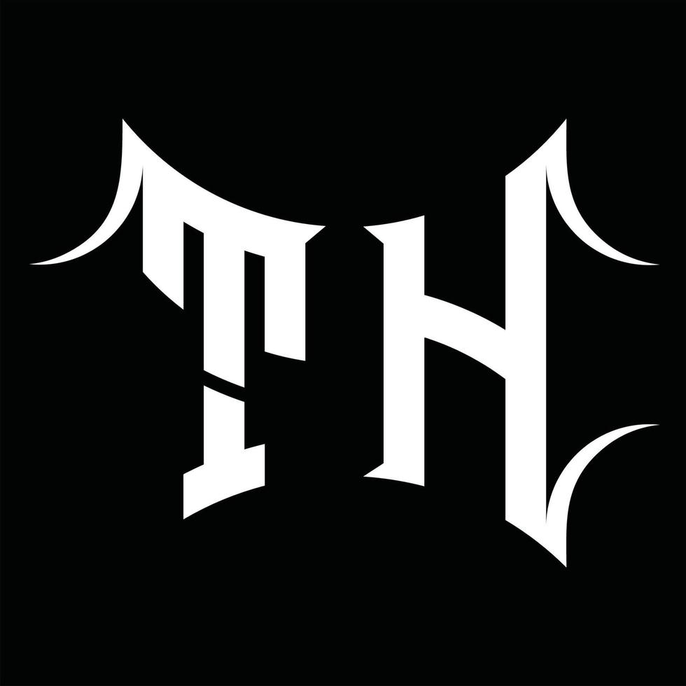 monograma del logotipo th con plantilla de diseño de forma abstracta vector