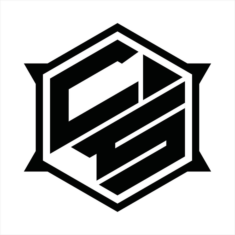 CS Logo monogram design template vector