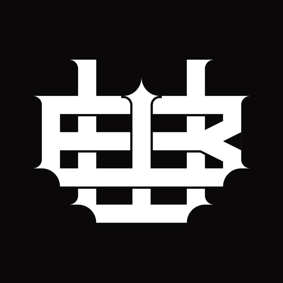 BW Logo monogram with vintage overlapping linked style design template vector