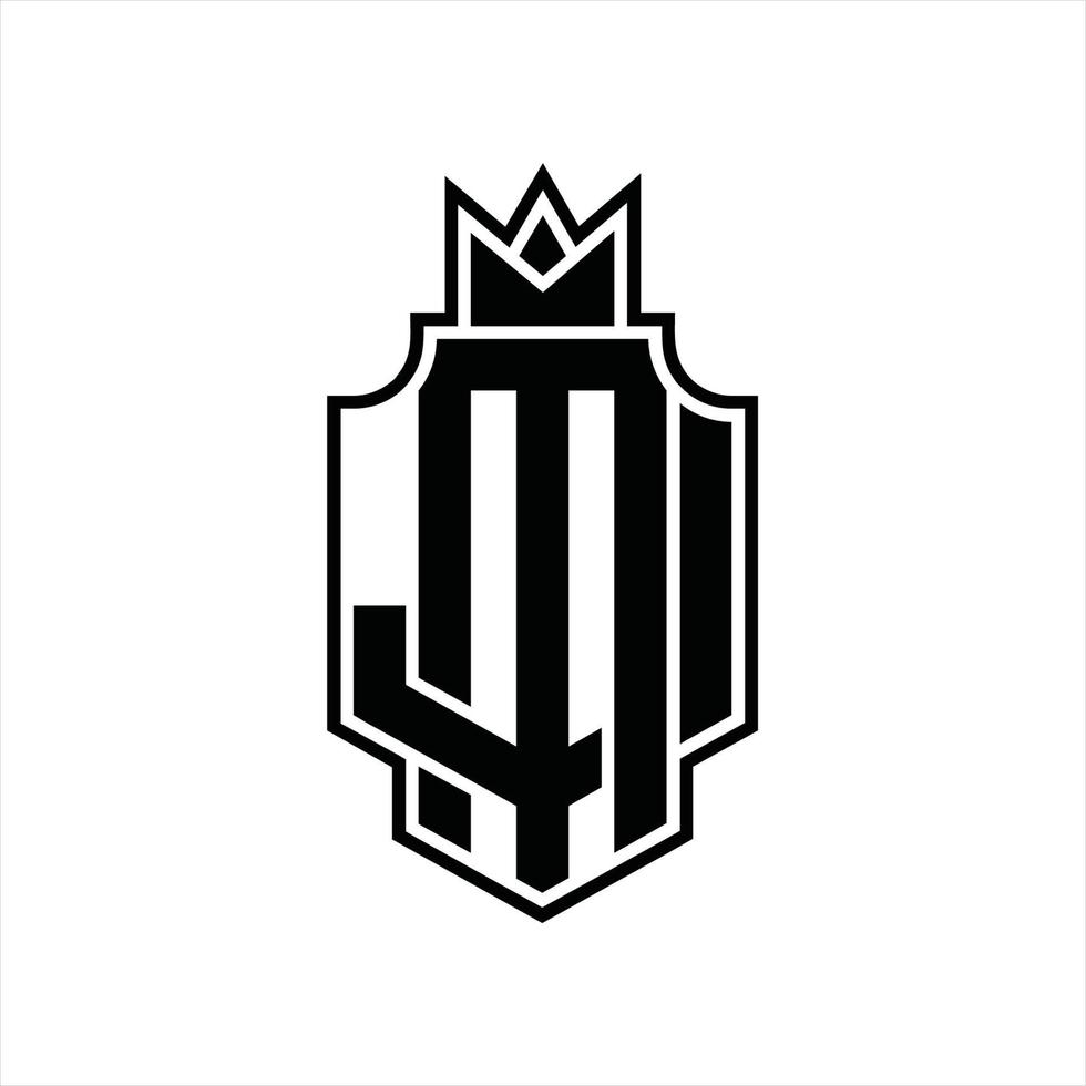 MJ Logo monogram design template vector