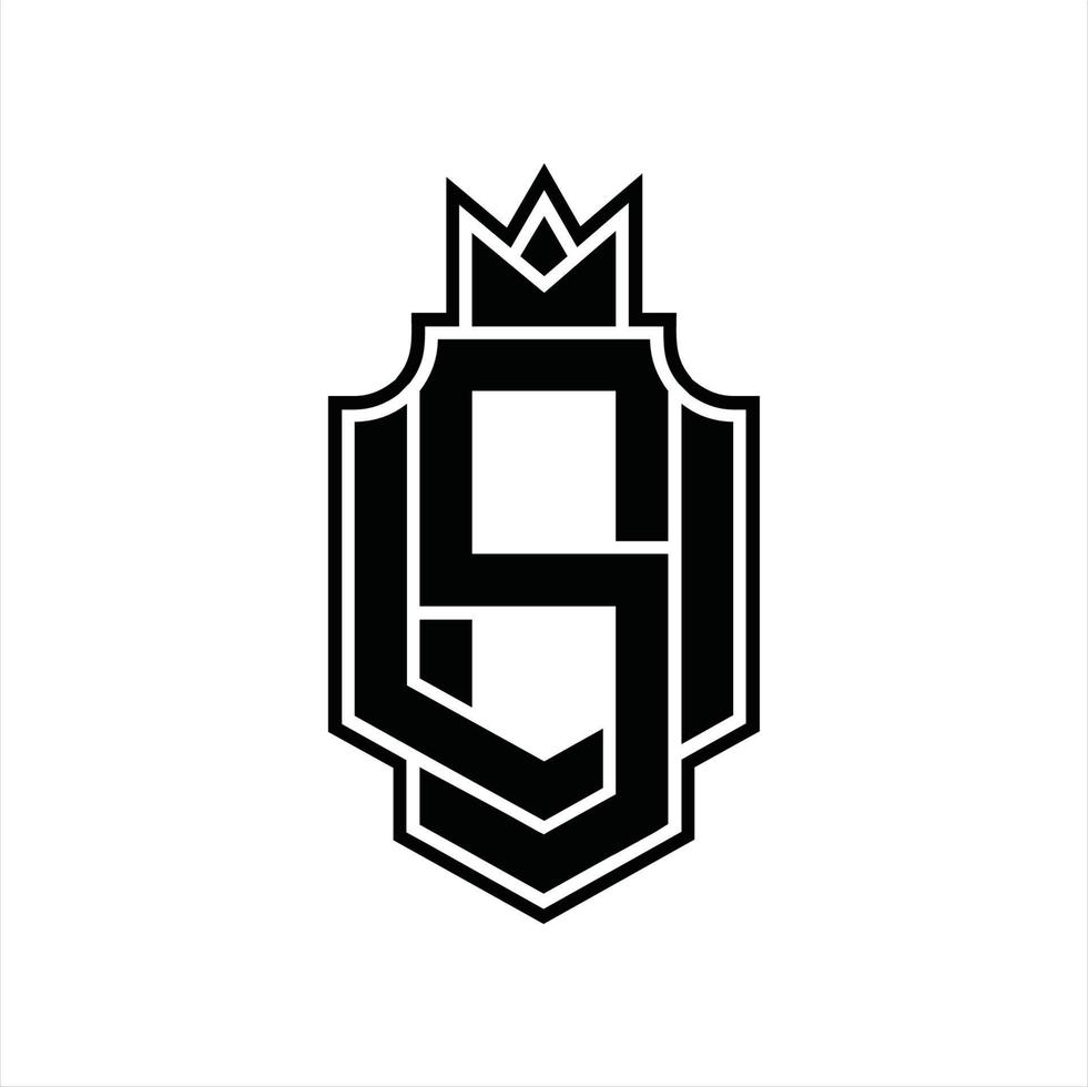 SU Logo monogram design template vector