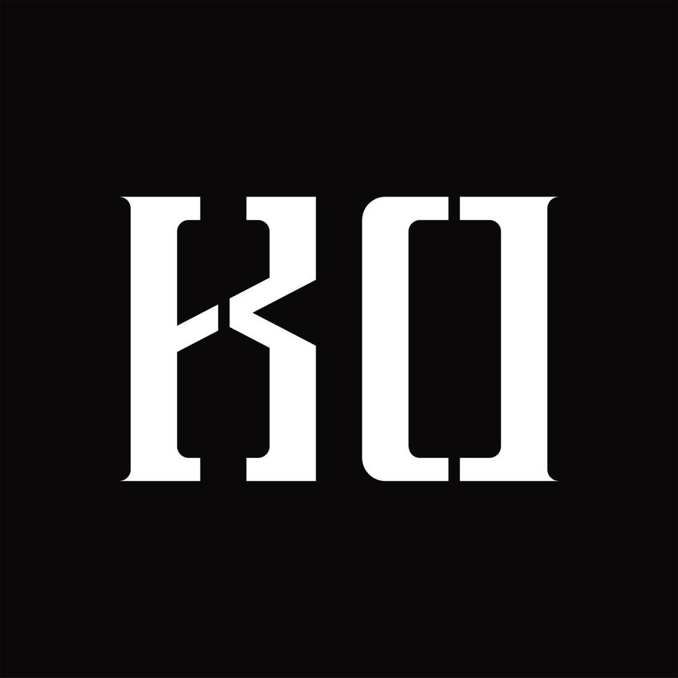 monograma de logotipo kd con plantilla de diseño de corte medio vector
