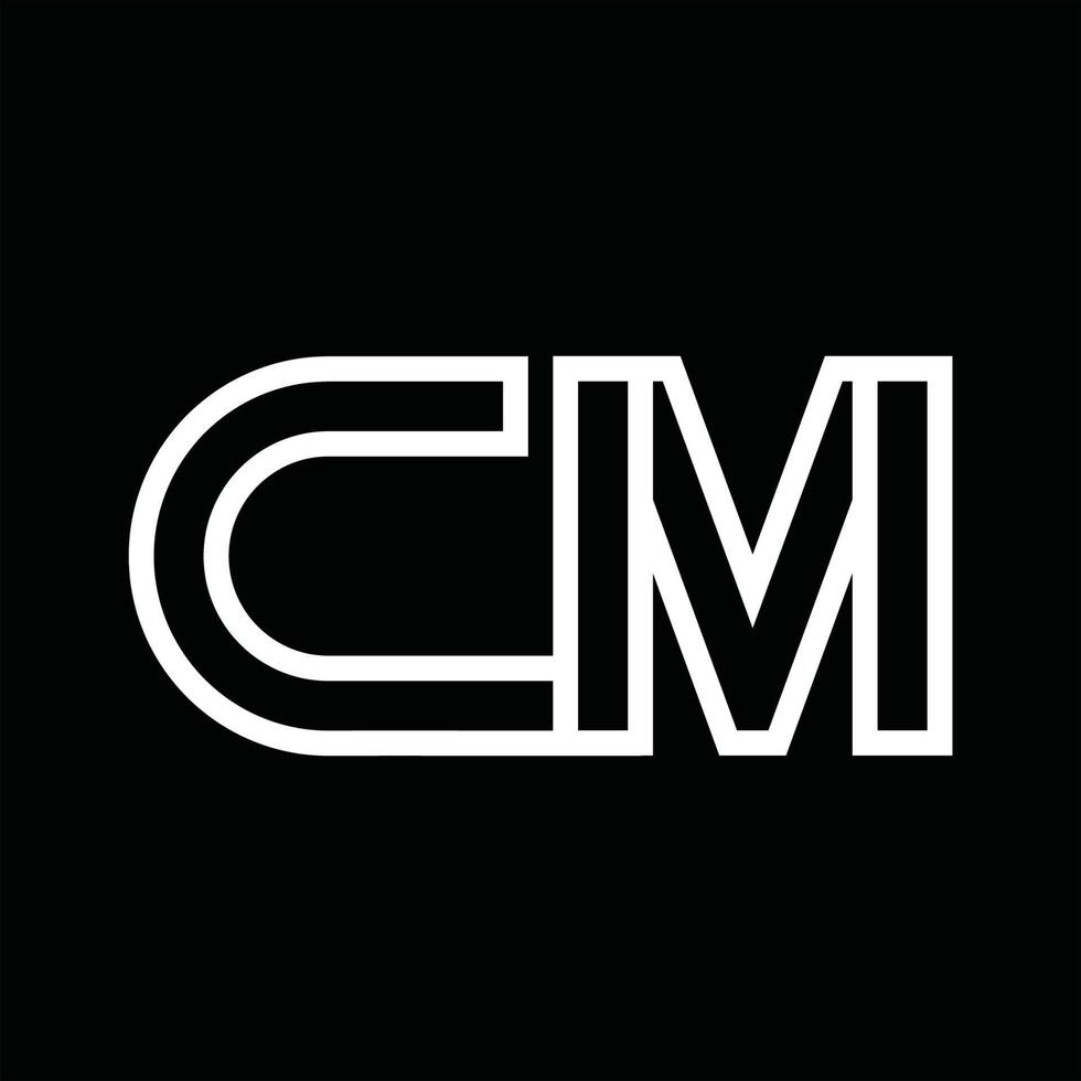 CM Logo monogram with line style negative space vector