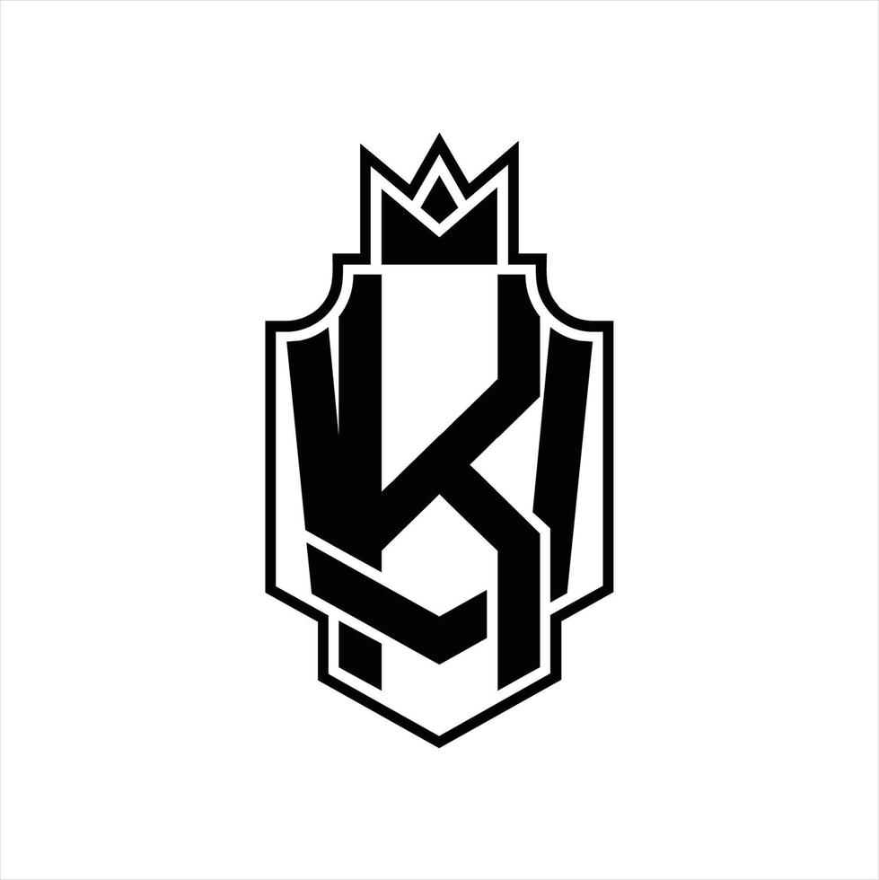 KV Logo monogram design template vector