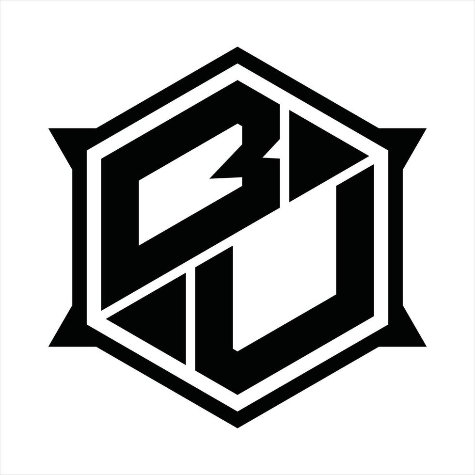 BU Logo monogram design template vector