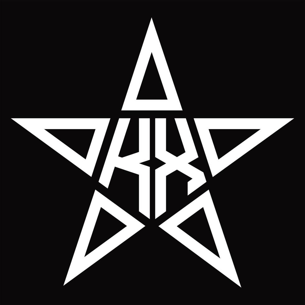 KX Logo monogram with star shape design template vector