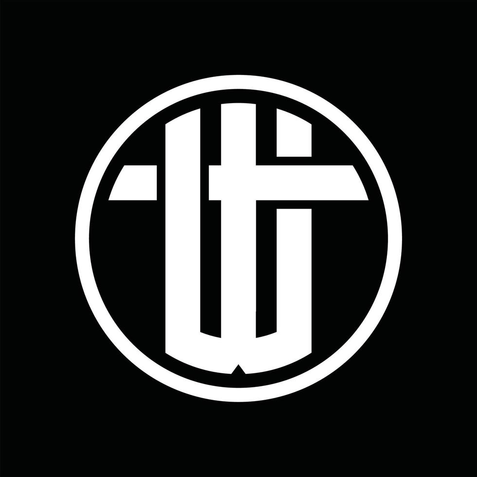 plantilla de diseño de monograma de logotipo wt vector