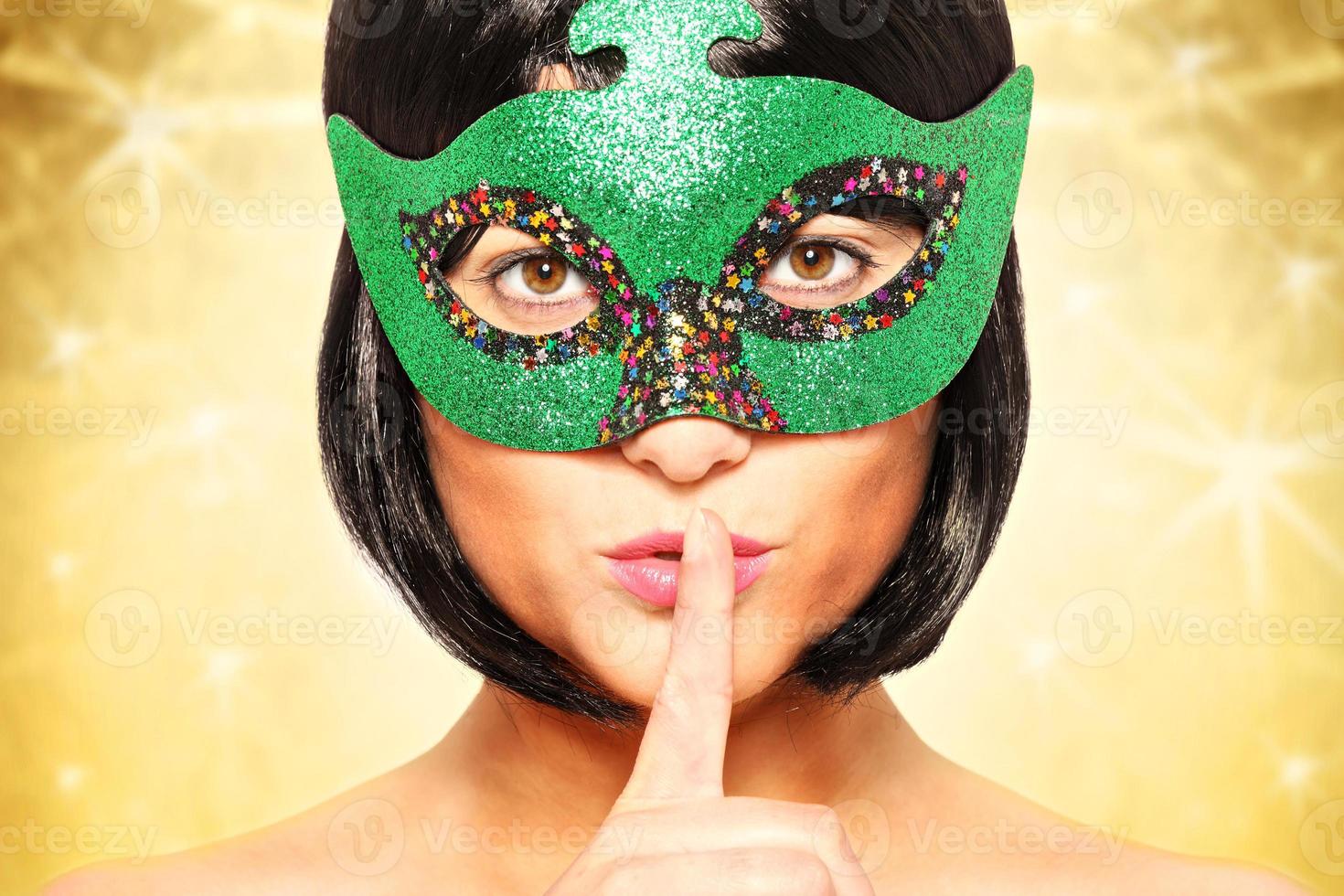 Mysterious woman with mask photo