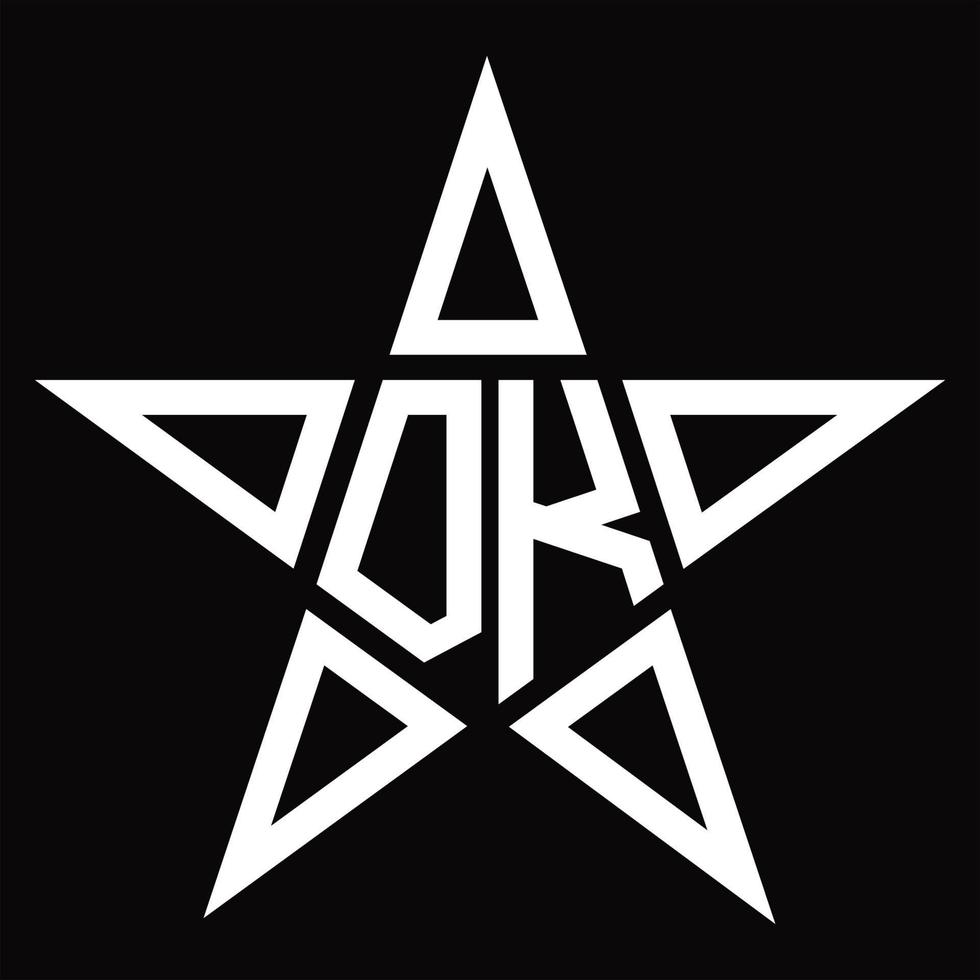 DK Logo monogram with star shape design template vector