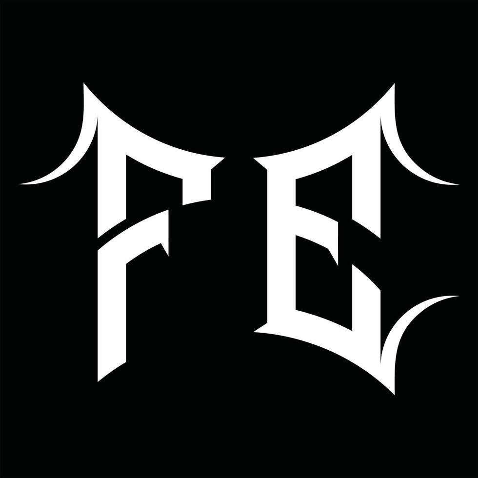 FE Logo monogram with abstract shape design template vector