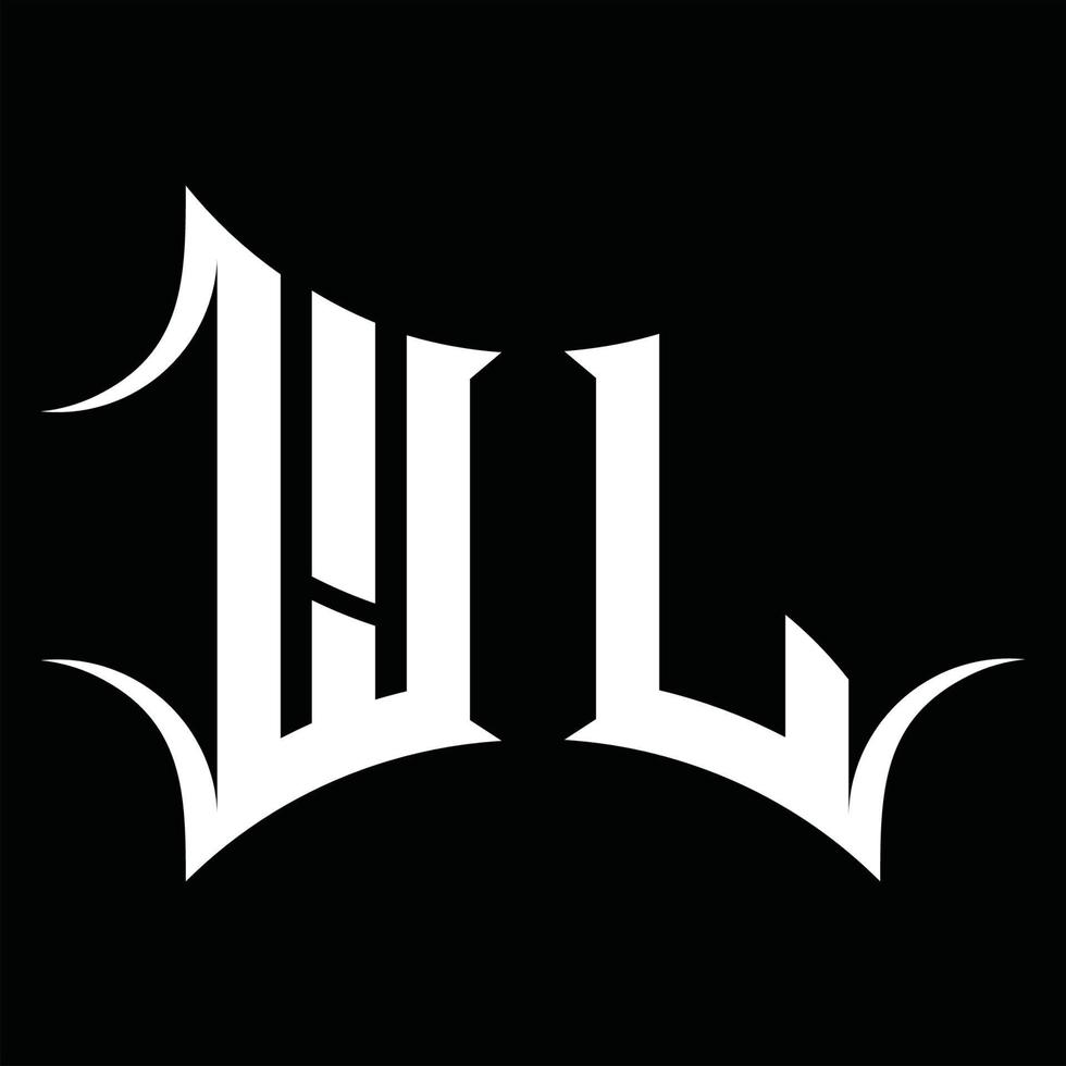 monograma del logotipo wl con plantilla de diseño de forma abstracta vector