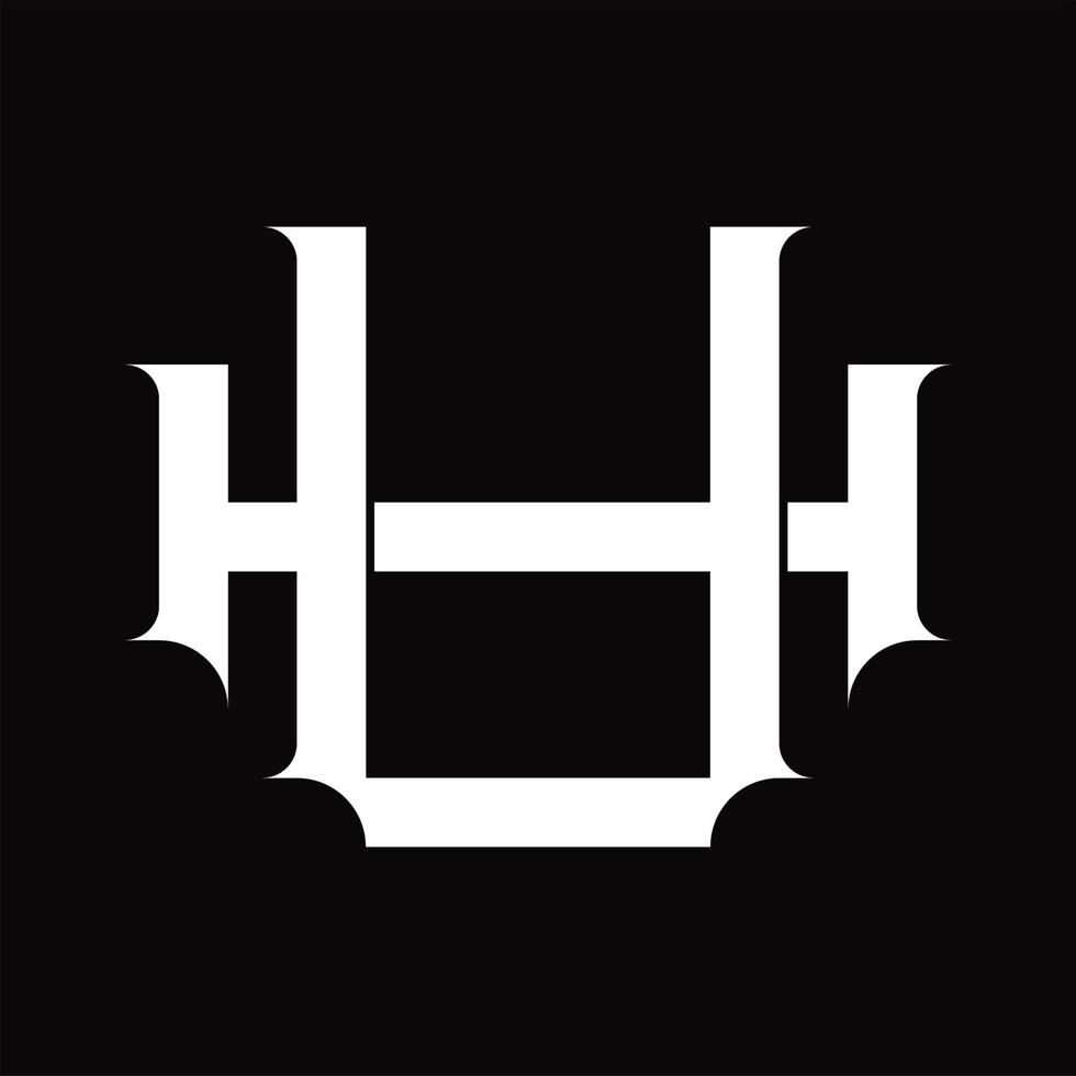 HU Logo monogram with vintage overlapping linked style design template vector