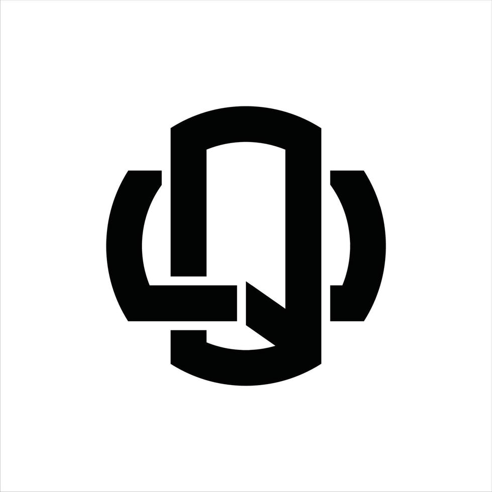 plantilla de diseño de monograma de logotipo qu vector