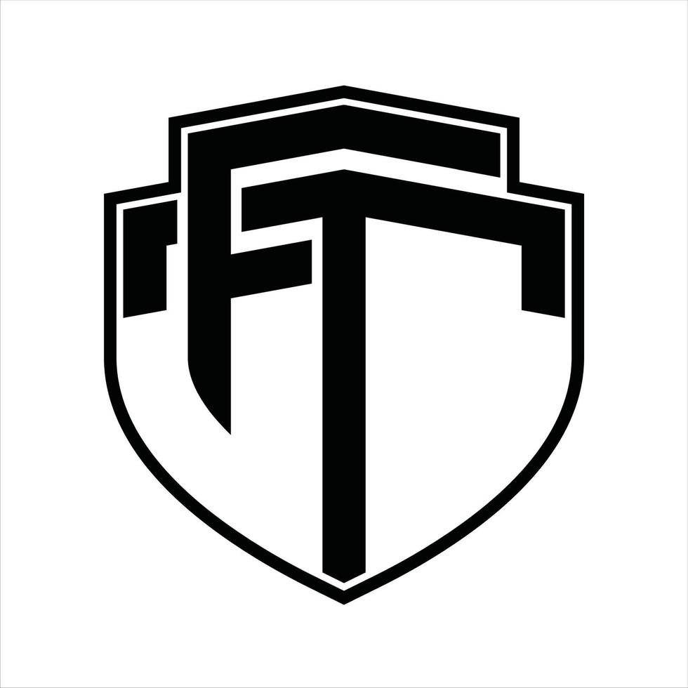FT Logo monogram vintage design template vector