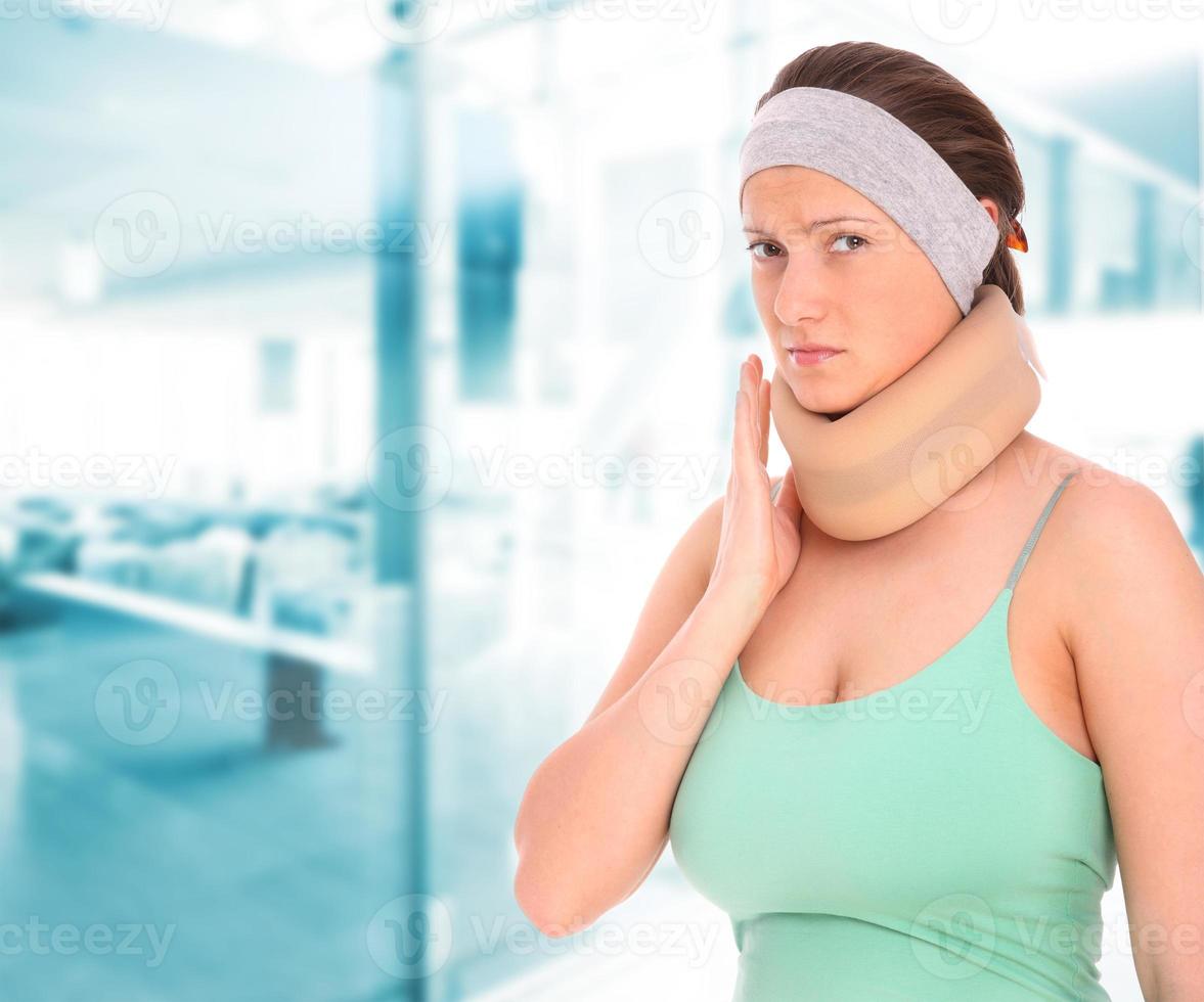 Woman with neck pain photo