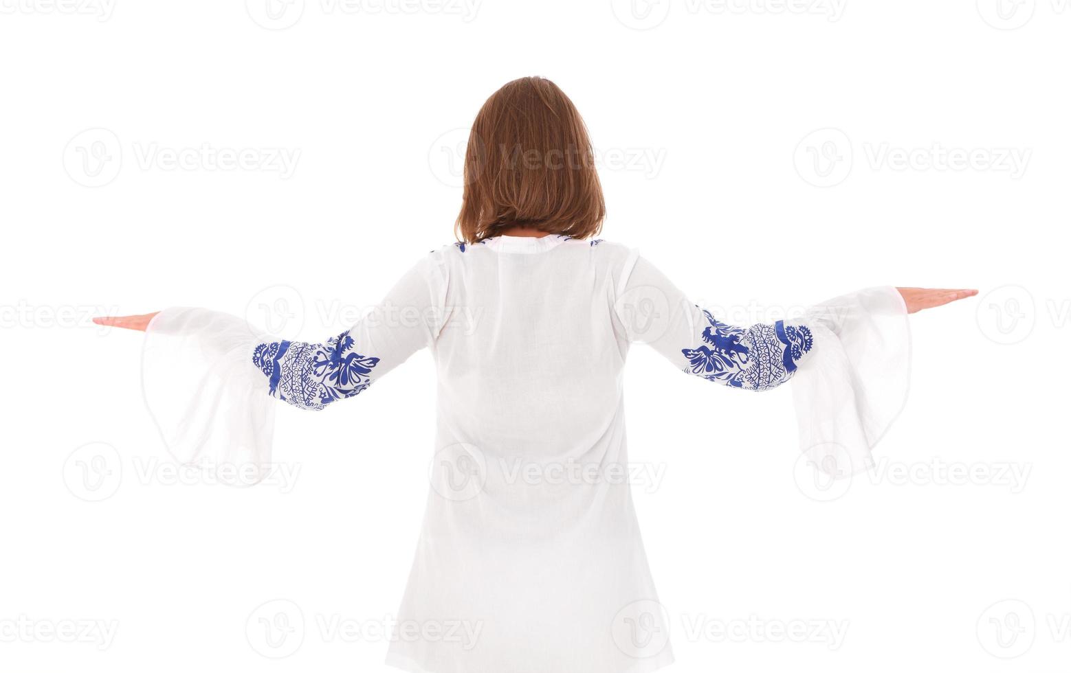 Woman in white dress photo