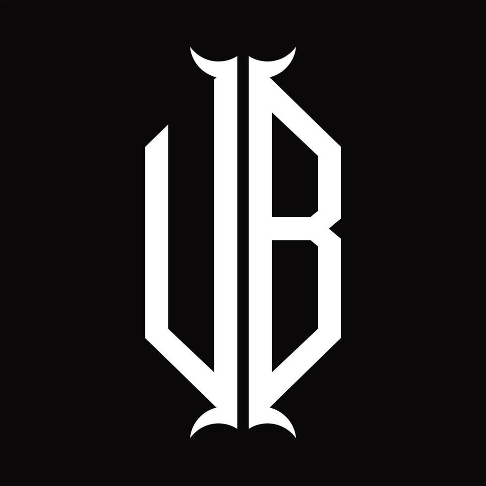 monograma de logotipo ub con plantilla de diseño de forma de cuerno vector