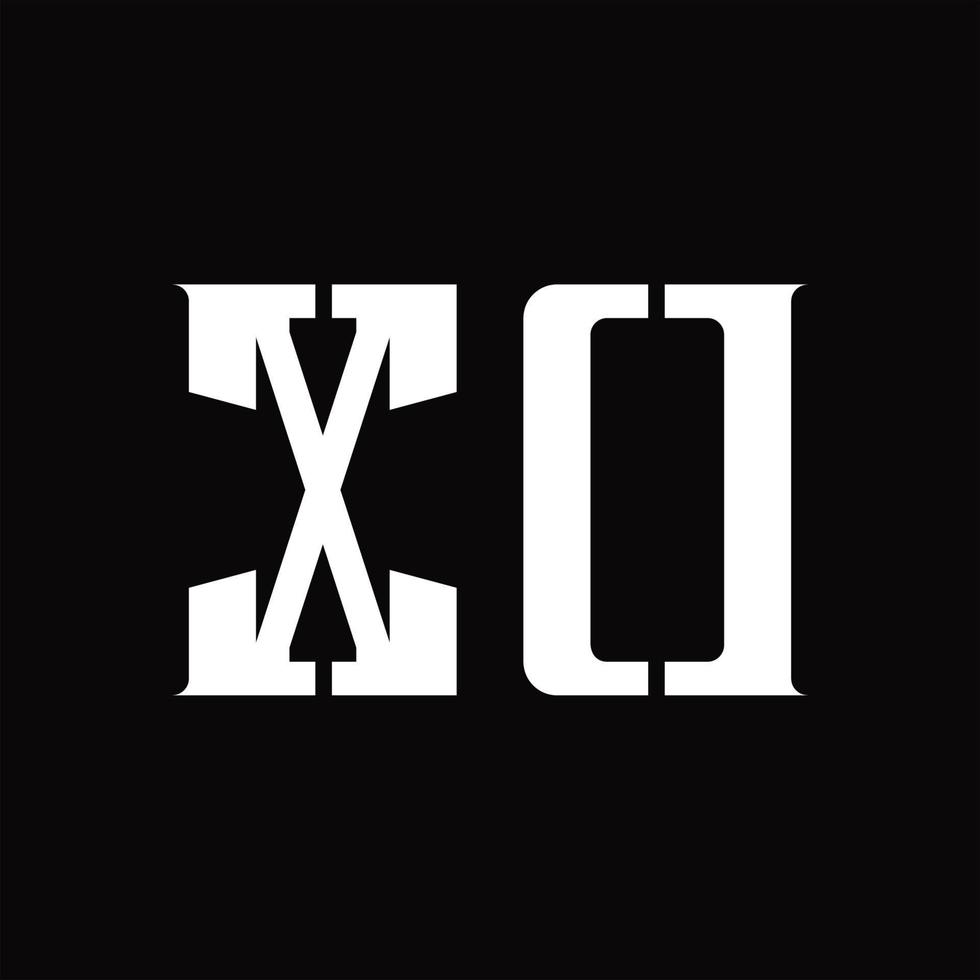 XD Logo monogram with middle slice design template vector