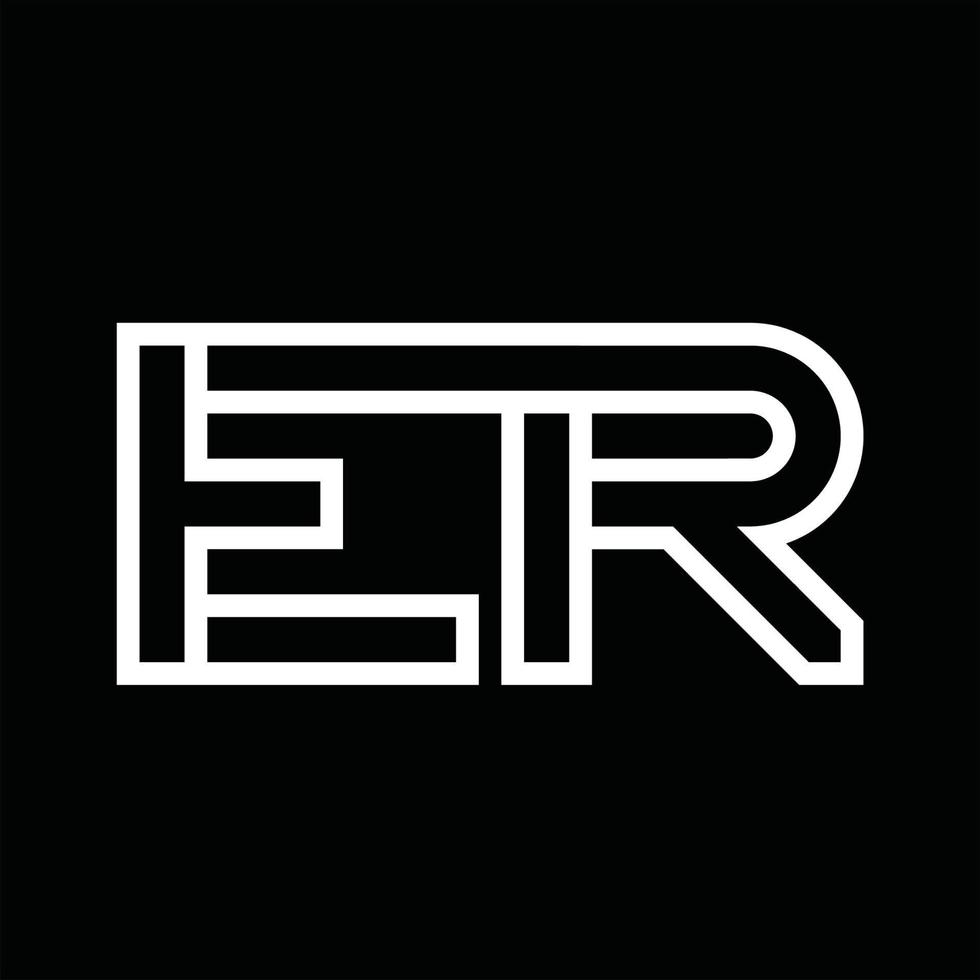 ER Logo monogram with line style negative space vector