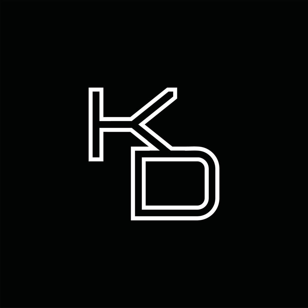 KD Logo monogram with line style design template vector