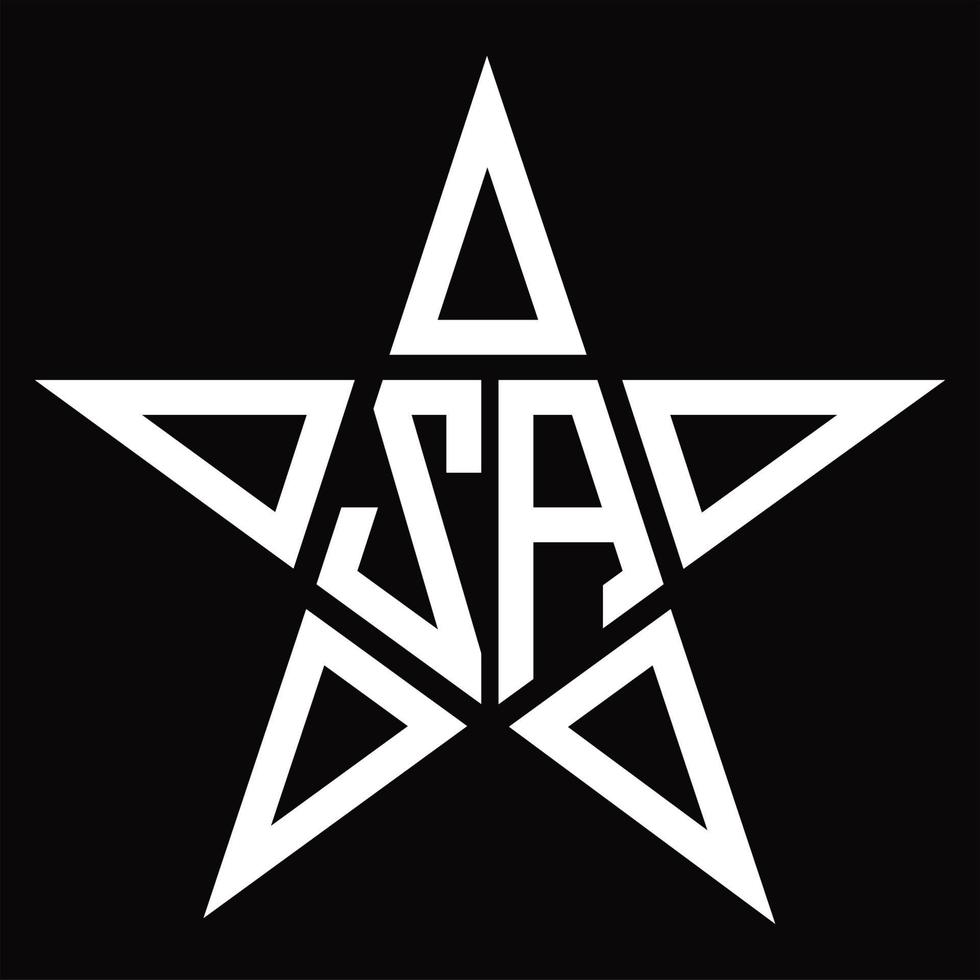 monograma del logotipo za con plantilla de diseño en forma de estrella vector