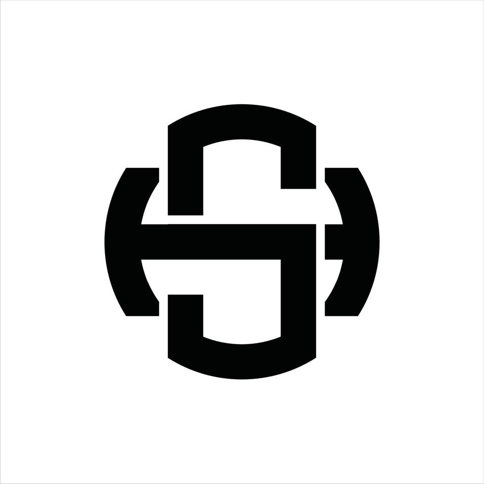 SH Logo monogram design template vector