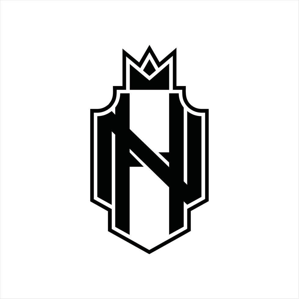 plantilla de diseño de monograma de logotipo hn vector