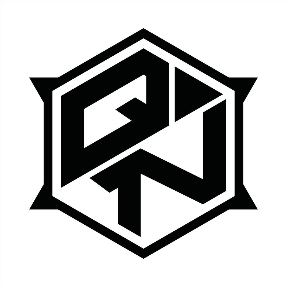 QN Logo monogram design template vector