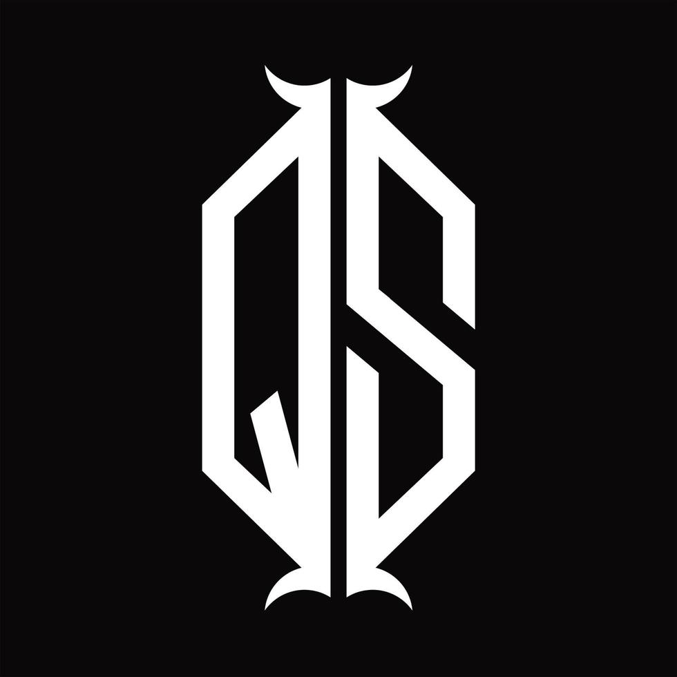 QS Logo monogram with horn shape design template vector