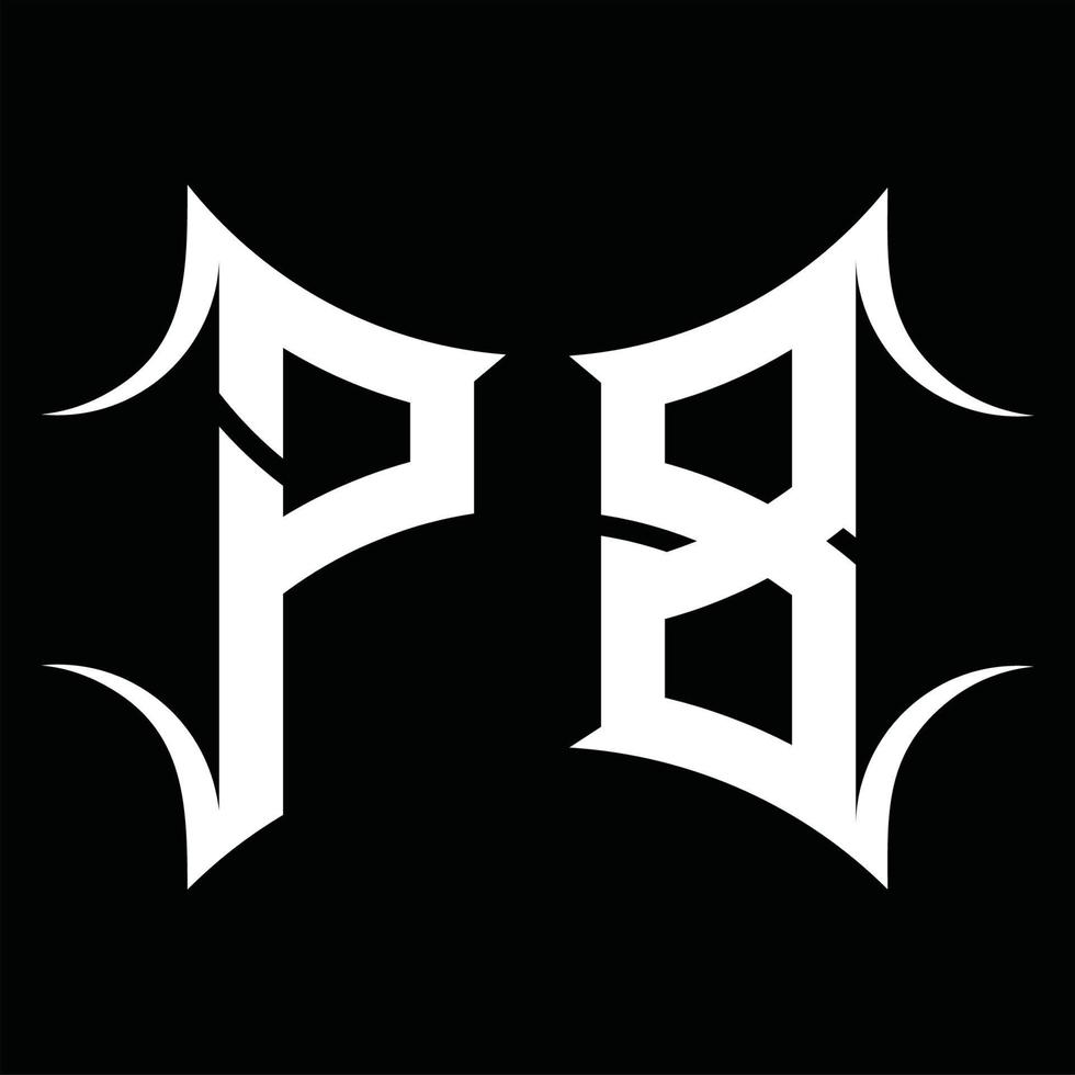 monograma de logotipo pb con plantilla de diseño de forma abstracta vector