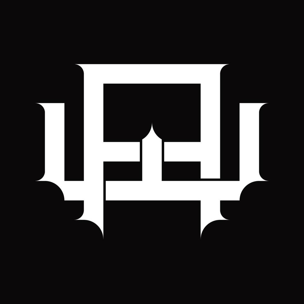 WA Logo monogram with vintage overlapping linked style design template vector