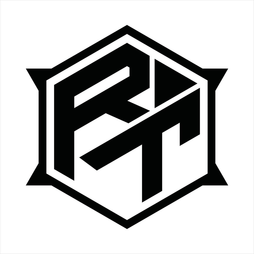 RT Logo monogram design template vector