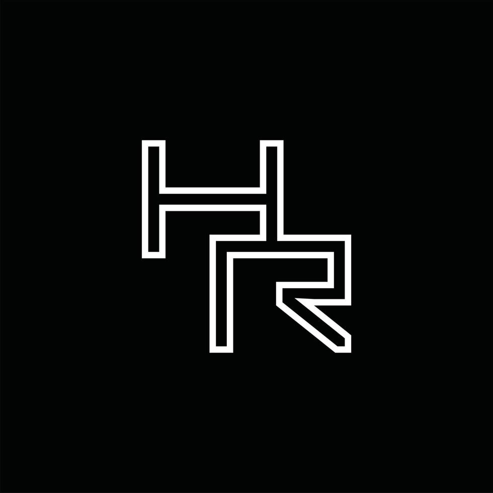 HR Logo monogram with line style design template vector