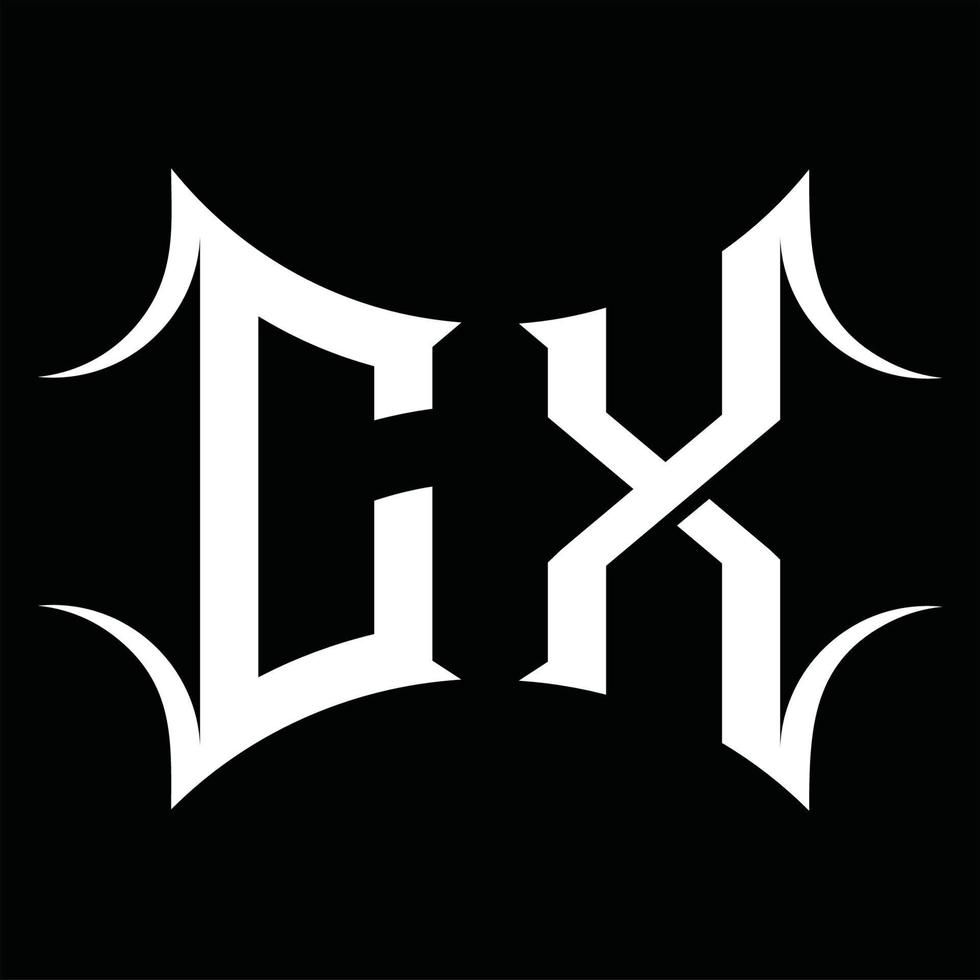 monograma del logotipo cx con plantilla de diseño de forma abstracta vector