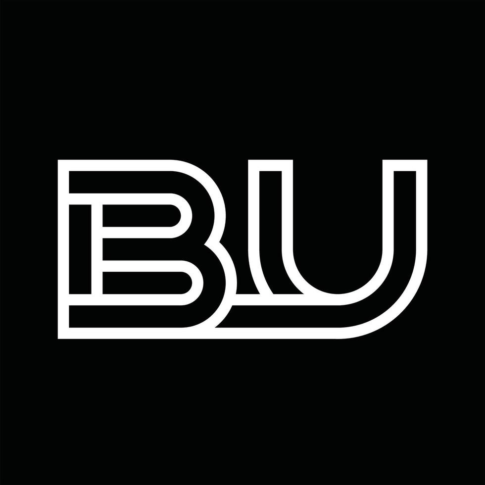 BU Logo monogram with line style negative space vector