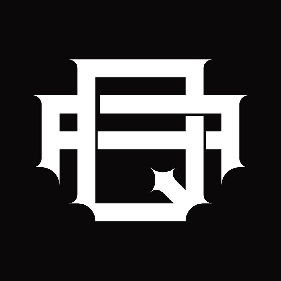 AQ Logo monogram with vintage overlapping linked style design template vector
