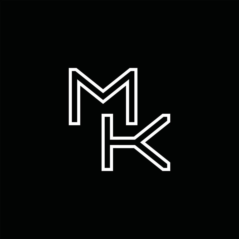 MK Logo monogram with line style design template vector